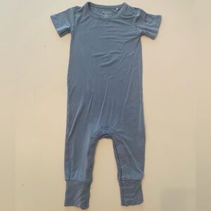 Posh Peanut Dusty Blue Short Sleeve Romper